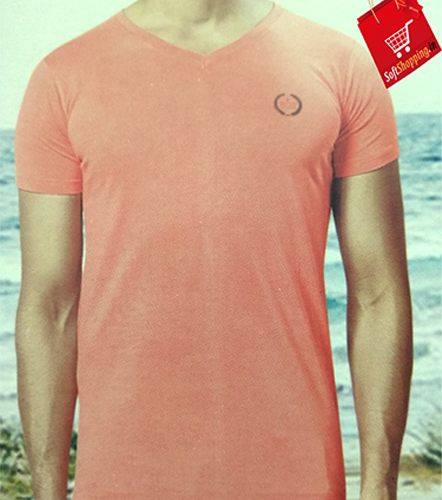 V-Shape Plane Cotton Men Orange TShirt