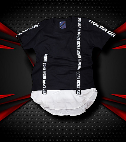 Black Round Solid Cotton Men T-shirt